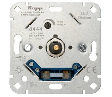 Kopp draai-/drukdimmer 20-250W LED 3-100W (844400008)