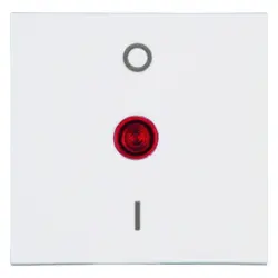 Kopp schakelwip controlevenster rood met opdruk 0 - I HK07 Athenis helder wit glans (491972004)