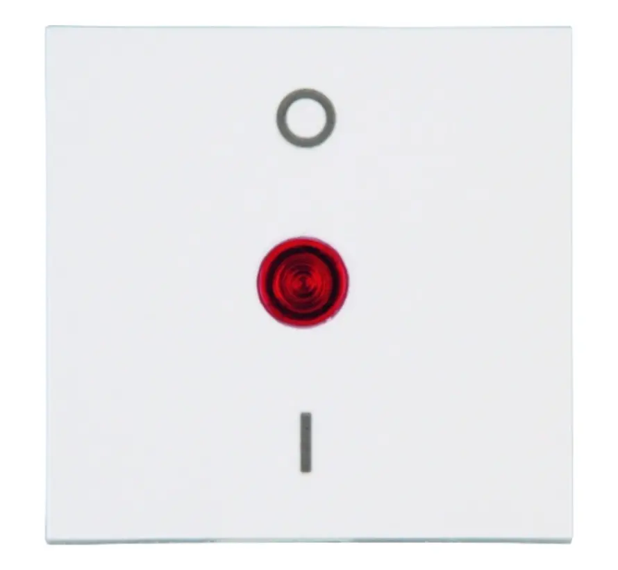 schakelwip controlevenster rood met opdruk 0 - I HK07 Athenis helder wit glans (491972004)