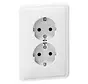 wandcontactdoos 2-voudig randaarde voor ovale 1,5 inbouwdoos Standard levend wit (80.6412.02)