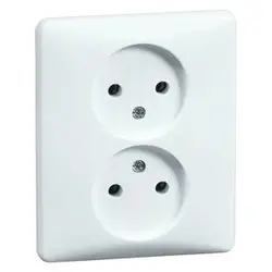 PEHA wandcontactdoos 2-voudig zonder randaarde voor enkele inbouwdoos Standard levend wit (H 80.1912.02)
