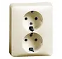 wandcontactdoos 2-voudig randaarde voor enkele inbouwdoos Standard creme (80.6512 W)