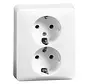 wandcontactdoos 2-voudig randaarde voor enkele inbouwdoos Standard levend wit (80.6512.02)