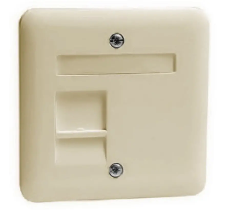 centraalplaat modular jack 1-voudig tekstkader Standard creme (80.610 MJ1 NA W)