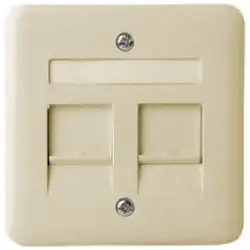 PEHA centraalplaat modular jack 2-voudig tekstkader Standard creme (80.610 MJ2 NA W)