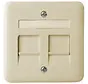 centraalplaat modular jack 2-voudig tekstkader Standard creme (80.610 MJ2 NA W)