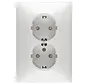 wandcontactdoos 2-voudig randaarde kindveilig Badora levend wit (11.6512.02 SI)