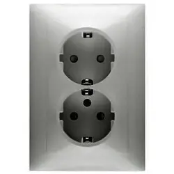 PEHA wandcontactdoos 2-voudig randaarde Badora aluminium (11.6512.70 SI)