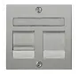 centraalplaat modular jack 1-voudig tekstkader Badora aluminium (11.610.70 MJ1 NA)