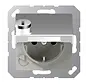 wandcontactdoos randaarde Safety+ met klapdeksel en slot A-range aluminium (A 1520 NBFKLSL AL)