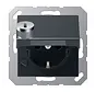 wandcontactdoos randaarde Safety+ met klapdeksel en slot A-range antraciet mat (A 1520 NBFKLSL ANM)