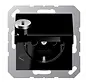 wandcontactdoos randaarde Safety+ met klapdeksel en slot A-range zwart (A 1520 NBFKLSL SW)