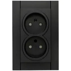 Kopp wandcontactdoos 2-voudig zonder randaarde Safety+ voor enkele inbouwdoos HK07 Athenis zwart mat (950050007)