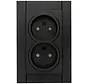 wandcontactdoos 2-voudig zonder randaarde Safety+ voor enkele inbouwdoos HK07 Athenis zwart mat (950050007)