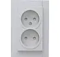 wandcontactdoos 2-voudig zonder randaarde Safety+ voor enkele inbouwdoos HK07 Athenis grijs mat (950034007)