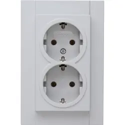 Kopp wandcontactdoos 2-voudig randaarde voor enkele inbouwdoos HK07 Athenis grijs mat (929534000)