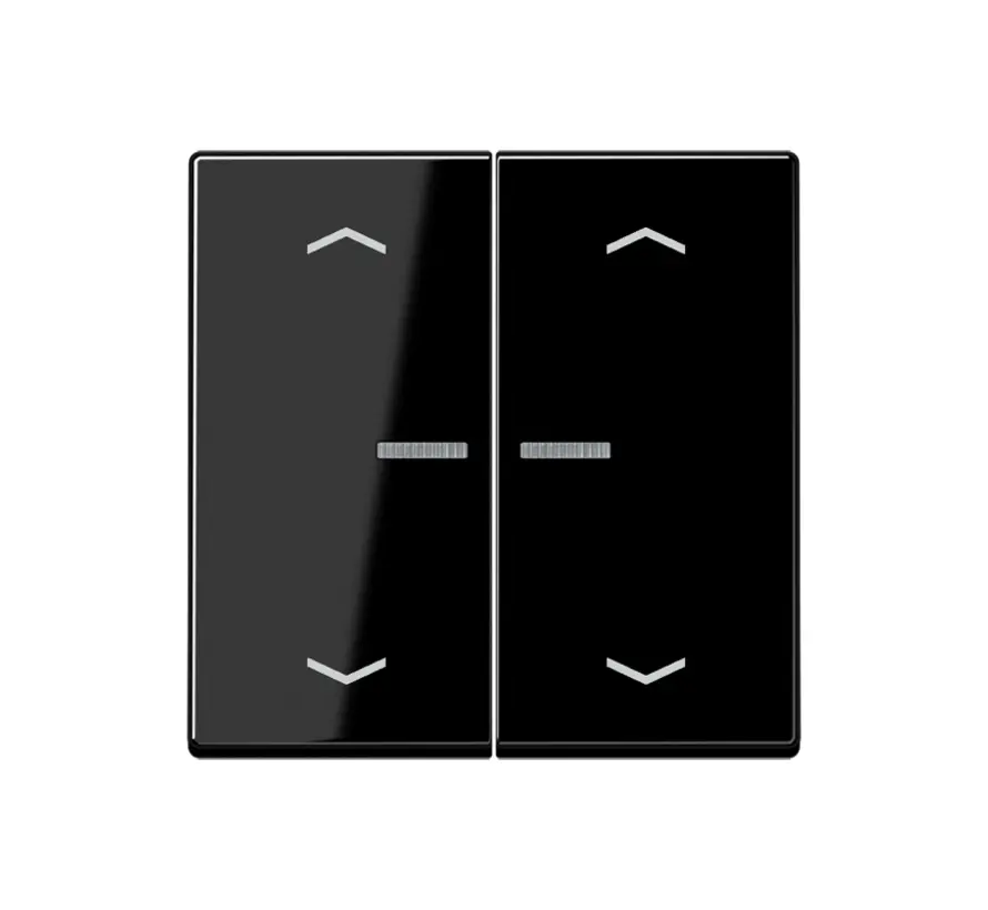 HOME dimmerknop 2-voudig met pijlsymbolen A-range zwart glans (BT A 17102 BF P SW)