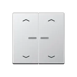 JUNG schakelwip 2-voudig met controlevenster en pijlsymbolen voor HOME draadloze schakelaar A-range aluminium (A 102 KO5P AL)