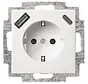 wandcontactdoos randaarde kindveilig met USB type A en C Balance SI wit glans (20 EUCB2USBAC-914)