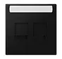 centraalplaat 2-voudig modular-jack tekstveld LS990 grafietzwart mat (LS 1969-2 NA WE SWM)