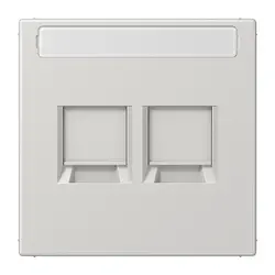 JUNG centraalplaat 2-voudig modular-jack tekstveld LS990 lichtgrijs (LS 1969-2 NA WE LG)