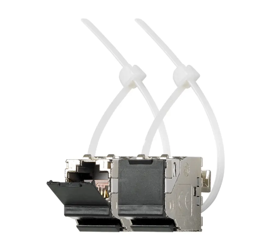 universeelmodule 2x CAT6A iso RJ45 modular jack met stofklep (UMA-CAT6A-25)