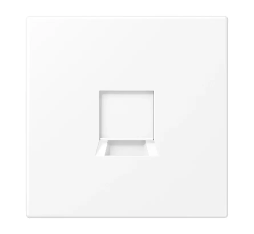 centraalplaat met draagring 1-voudig voor modulair jack JUNG LS990 sneeuwwit mat (LS 1969-1 WE WWM)