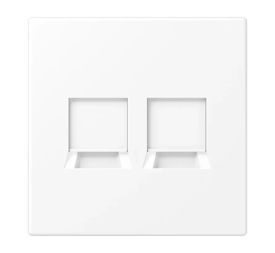 centraalplaat met draagring 2-voudig voor modulair jack JUNG LS990 sneeuwwit mat (LS 1969-2 WE WWM)