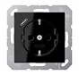 wandcontactdoos randaarde Safety+ met USB-C A-range zwart (A 1520-18 C SW)