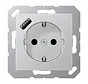 wandcontactdoos randaarde Safety+ met USB-A A-range aluminium (A 1520-18 A AL)
