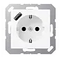 wandcontactdoos randaarde Safety+ met USB-A A-range sneeuwwit mat (A 1520-18 A WWM)