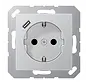 wandcontactdoos randaarde Safety+ met USB-C A-range aluminium (A 1520-18 C AL)