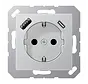 wandcontactdoos randaarde Safety+ met USB type A en C A-range aluminium (A 1520-15 CA AL)