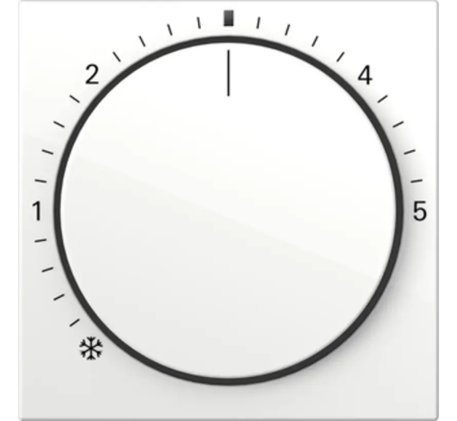 knop ruimtetemperatuurregelaar met controlevenster systeem 55 wit glans (270203)