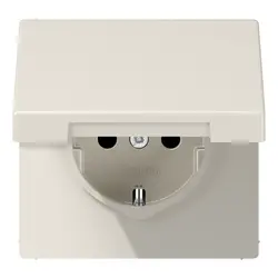 JUNG wandcontactdoos randaarde Safety+ met klapdeksel LS990 creme (LS 1520 NBFKIKL)