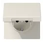 wandcontactdoos randaarde Safety+ met klapdeksel LS990 creme (LS 1520 NBFKIKL)