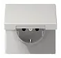 wandcontactdoos randaarde Safety+ met klapdeksel LS990 lichtgrijs (LS 1520 NBFKIKL LG)
