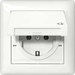 Gira wandcontactdoos randaarde klapdeksel IP44 compleet Systeem 55 wit glans