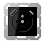 wandcontactdoos penaarde Safety+ met USB type A en C A-range zwart (A 1520 F-15 CA SW)