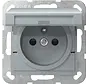 wandcontactdoos penaarde Belgie klapdeksel verhoogde aanraakbeveiliging Systeem 55 aluminium mat (448826)