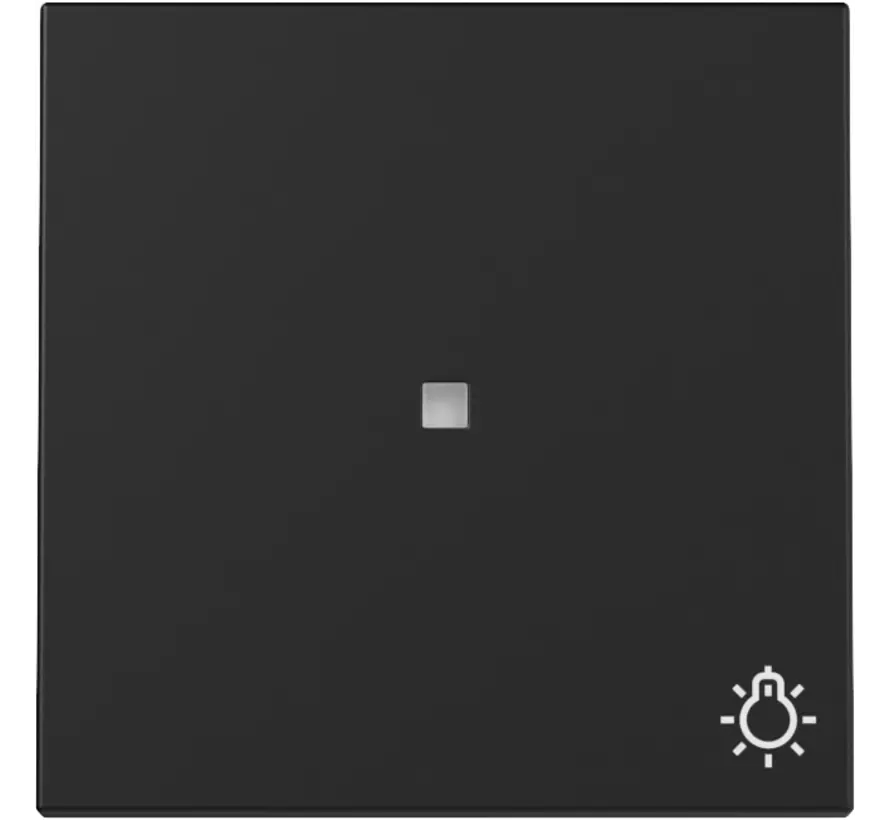 schakelwip met symbool licht en controlevenster Systeem 55 zwart mat (3674005)