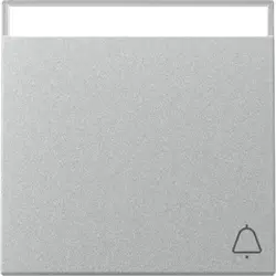 Gira schakelwip met symbool bel en tekstkader Systeem 55 aluminium mat (367326)