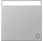 schakelwip met symbool bel en tekstkader Systeem 55 aluminium mat (367326)