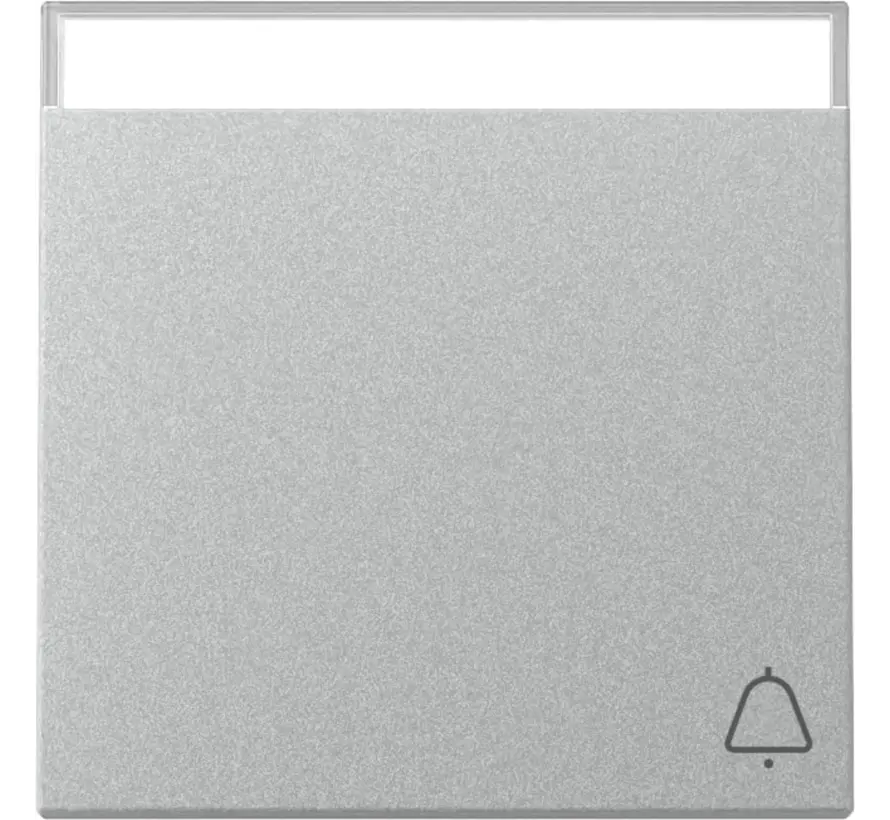 schakelwip met symbool bel en tekstkader Systeem 55 aluminium mat (367326)