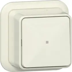 Gira pulsdrukker maakcontact 1-polig met apart meldcontact opbouw creme (315210)