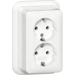 Gira wandcontactdoos 2-voudig randaarde opbouw wit (478011)