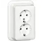 wandcontactdoos randaarde 2-voudig opbouw wit (478011)