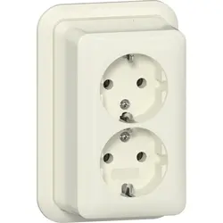 Gira wandcontactdoos 2-voudig randaarde opbouw creme (478010)