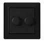 duo dimmerknop passend voor Gira Systeem 55 en JUNG A-Range zwart mat (ED-10005B)
