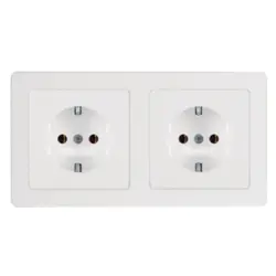 Berker wandcontactdoos 2-voudig randaarde compleet voorbedraad voor duo-inbouwdoos Q1 wit (47206089)